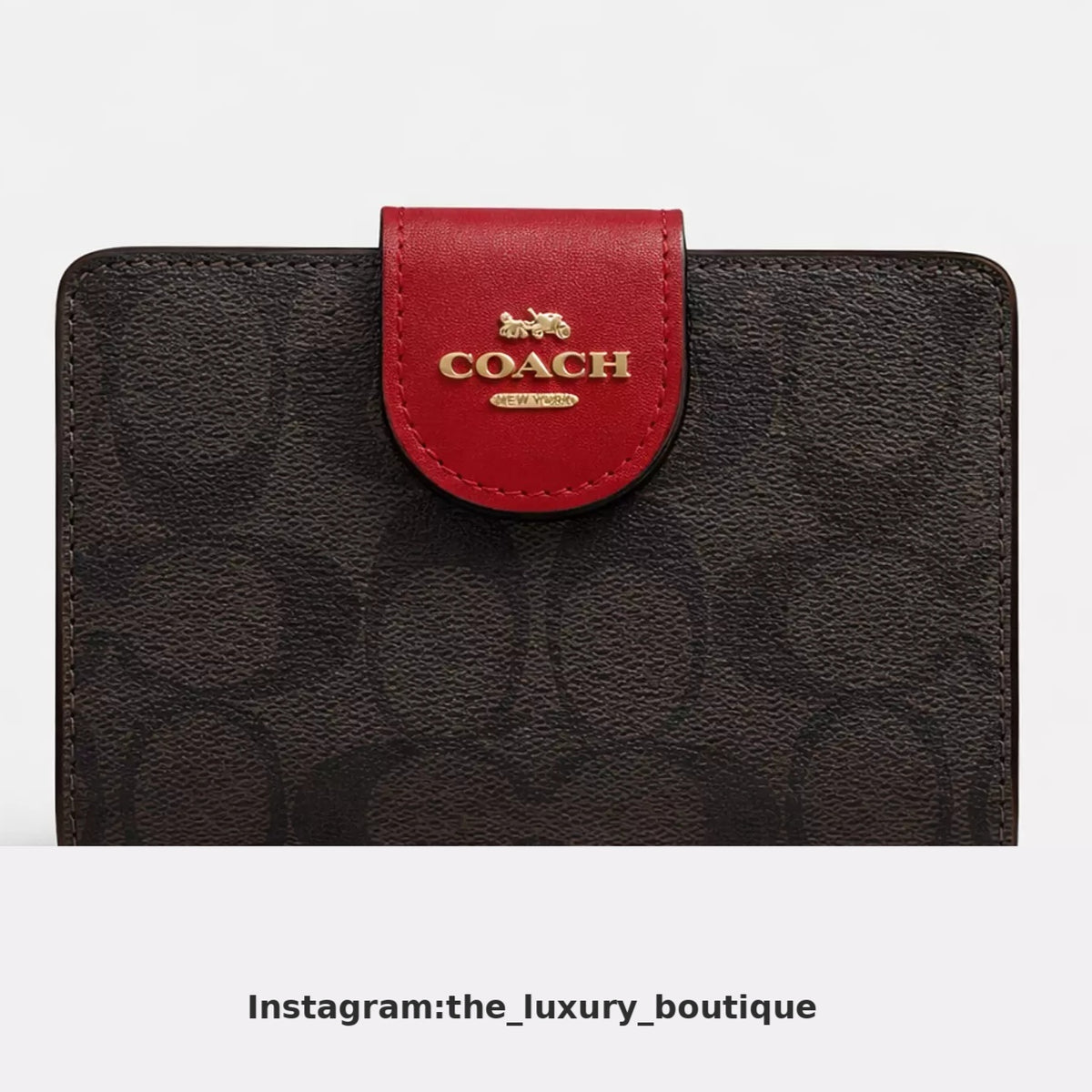 Medium Corner Zip Wallet In Signature red cap