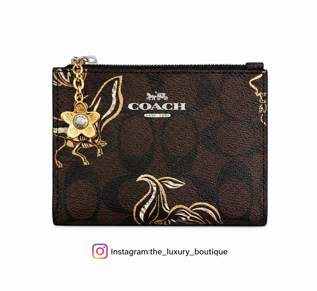Coach bifold wallet yellow flower