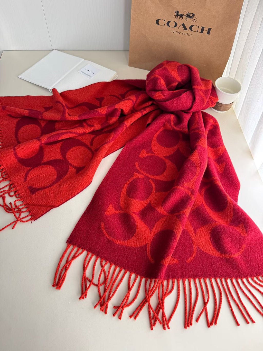 Red coach scarf