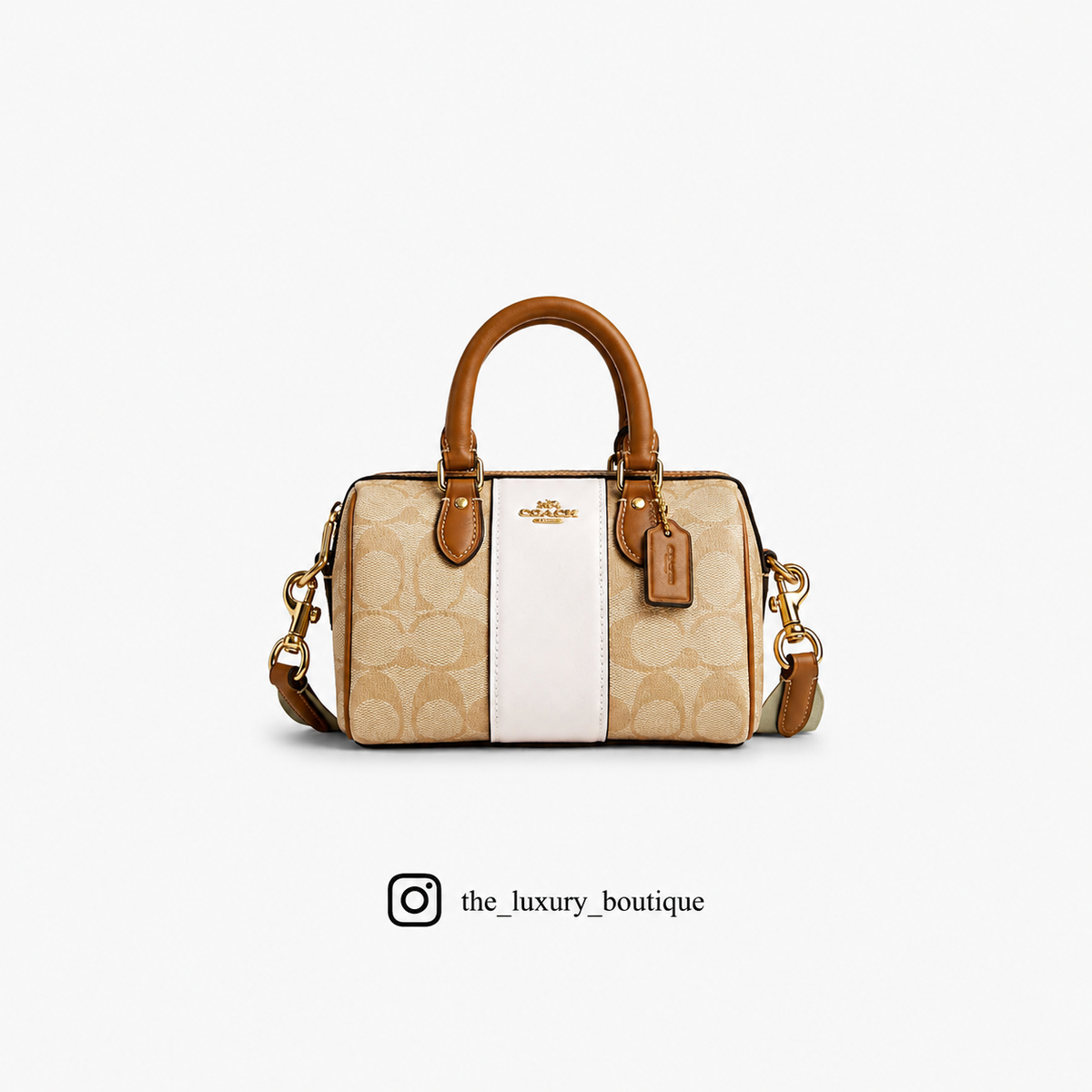 Coach Mini Rowan Crossbody In Signature Canvas With Stripe