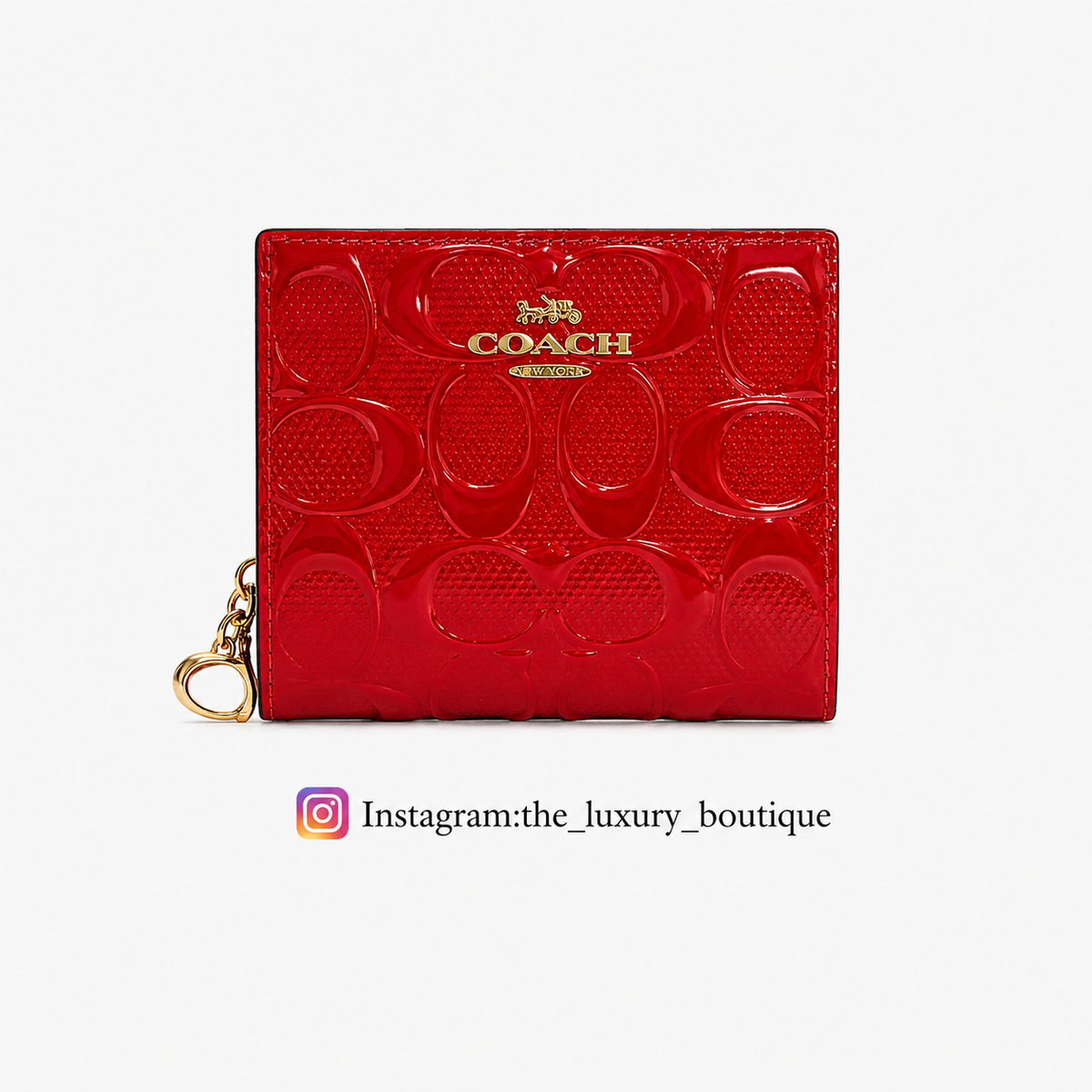 Snap Wallet In Signature Canvas leather glossy red