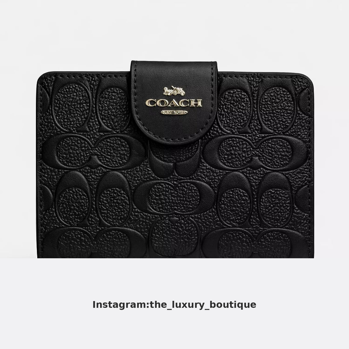 Medium Corner Zip Wallet In Signature in black