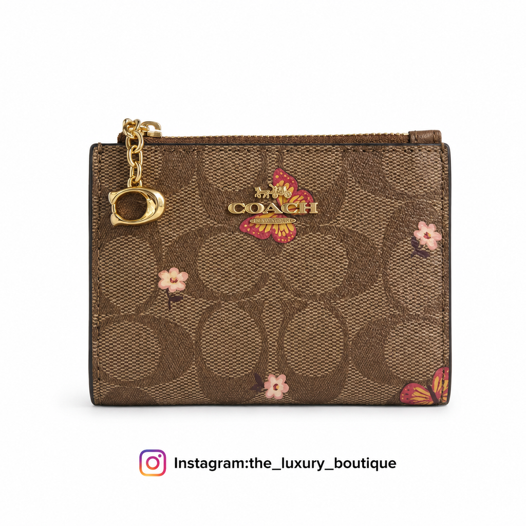Coach bifold wallet with flowers