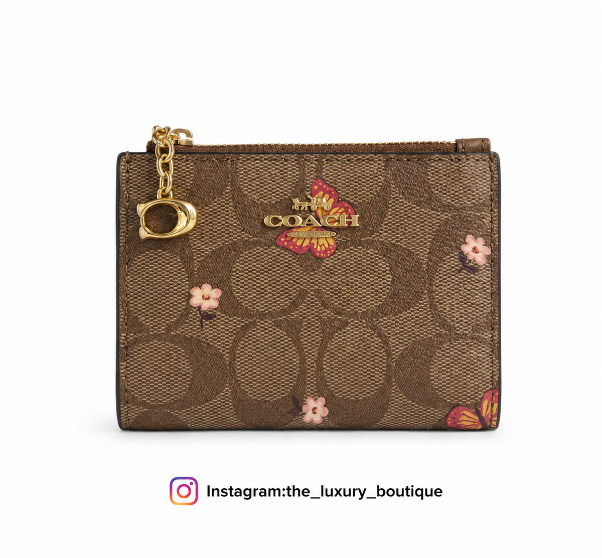 Coach bifold wallet with flowers