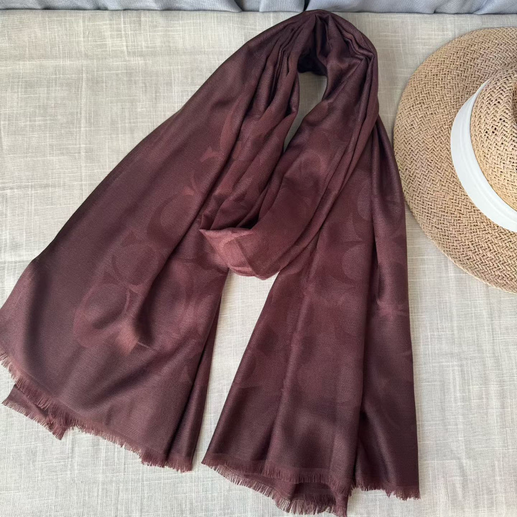Signature C Oblong Scarf in Lyocell-wool Blend