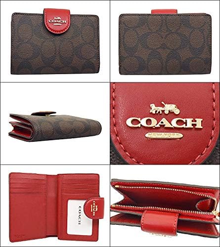 Medium Corner Zip Wallet In Signature red cap