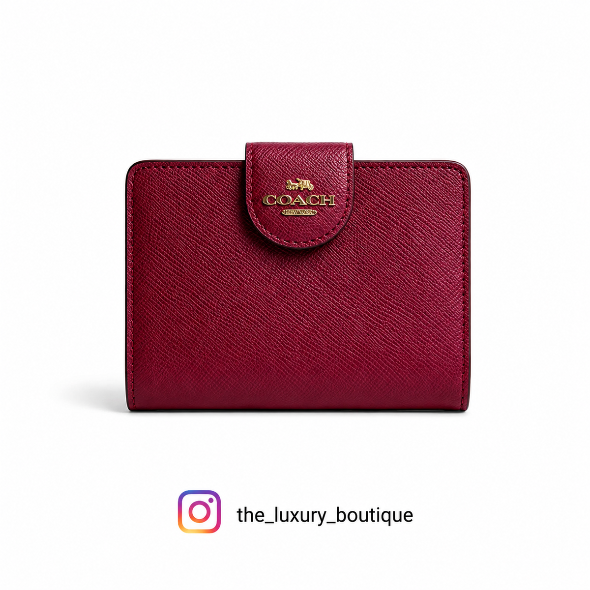 Medium Corner Zip Wallet In burgundy