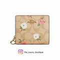 Snap Wallet In Signature Canvas Beige with flowers