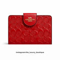 Medium Corner Zip Wallet In Signature in red