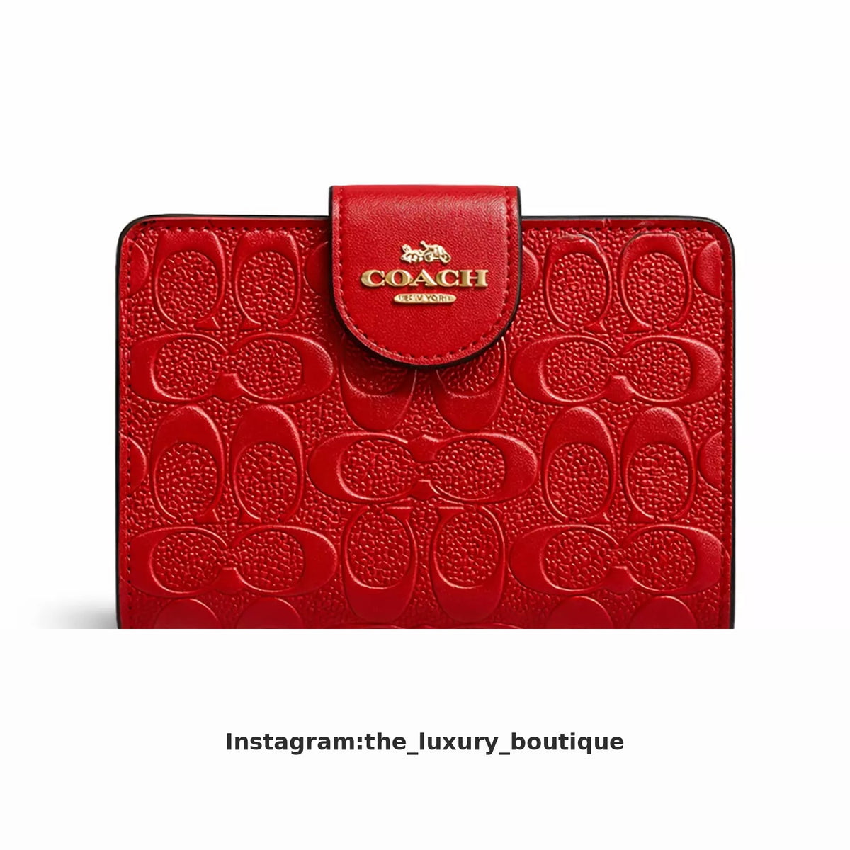 Medium Corner Zip Wallet In Signature in red