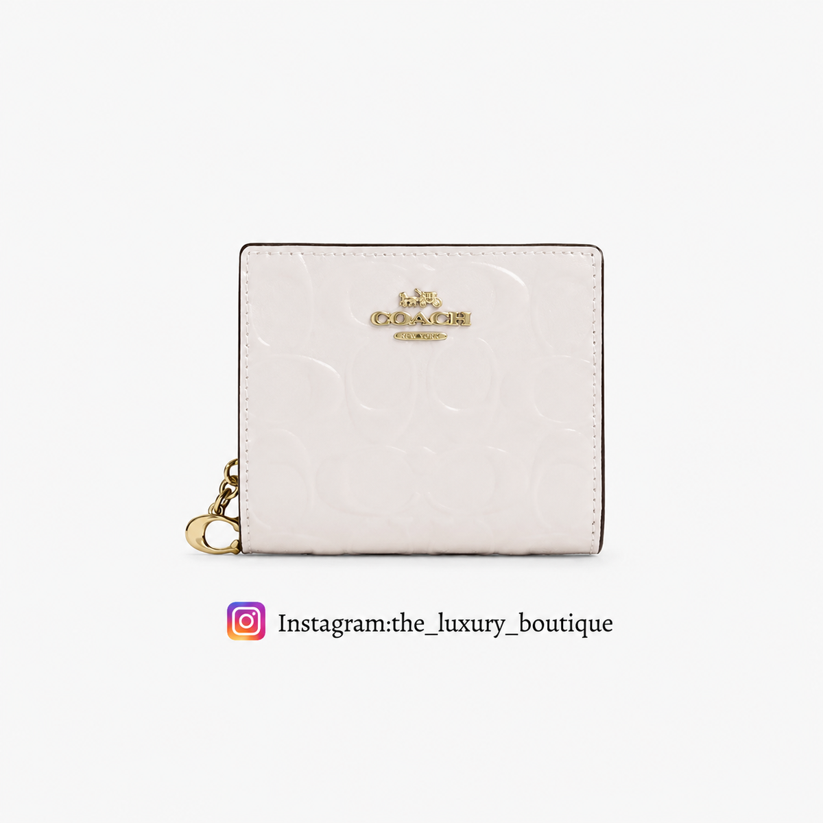 Snap Wallet In Signature Canvas leather glossy white