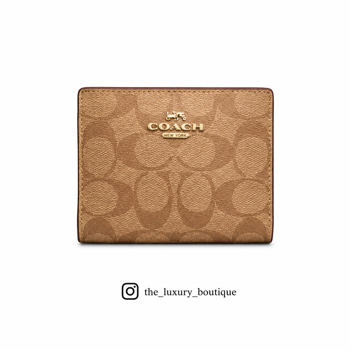 Snap Wallet In Signature Canvas tan brown