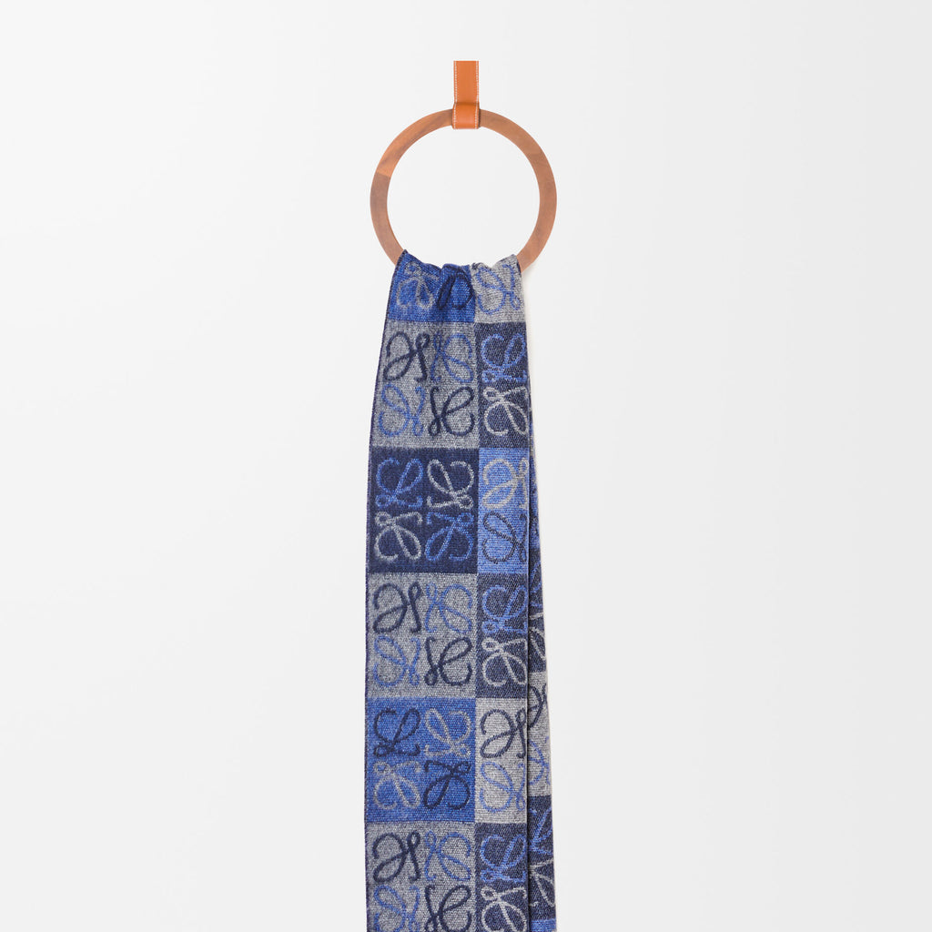Loewe Scarf in Wool and Cashmere Blue