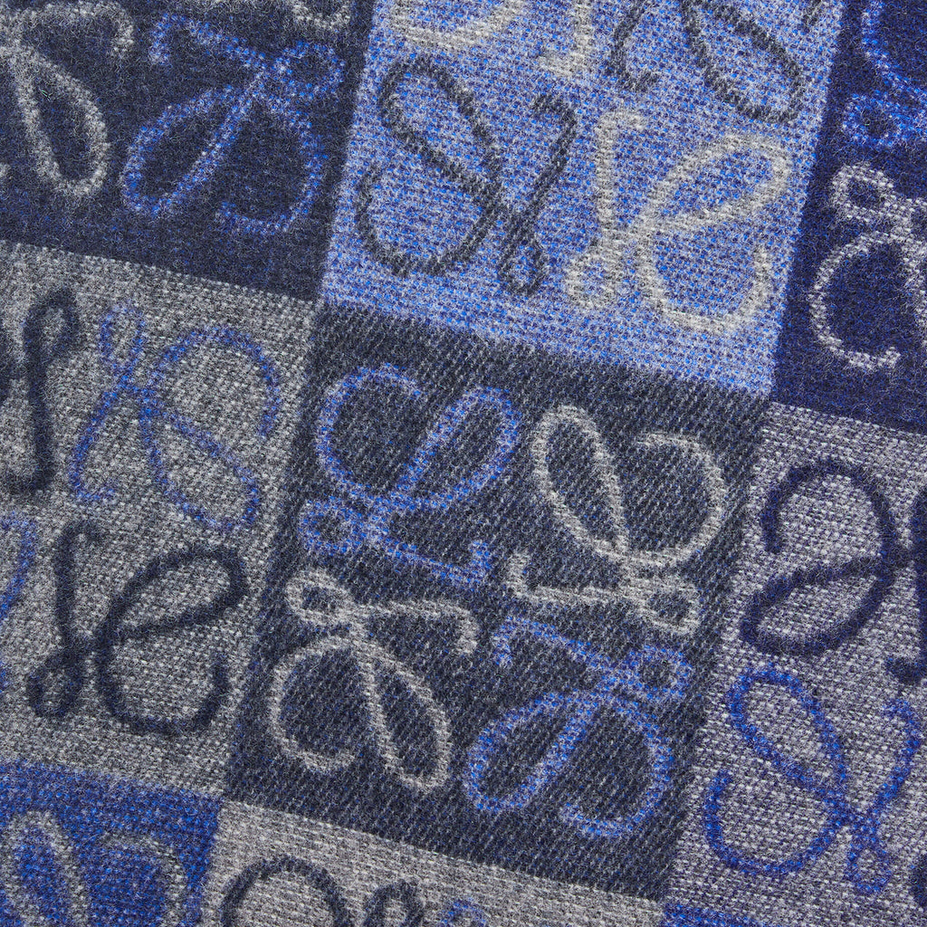 Loewe Scarf in Wool and Cashmere Blue
