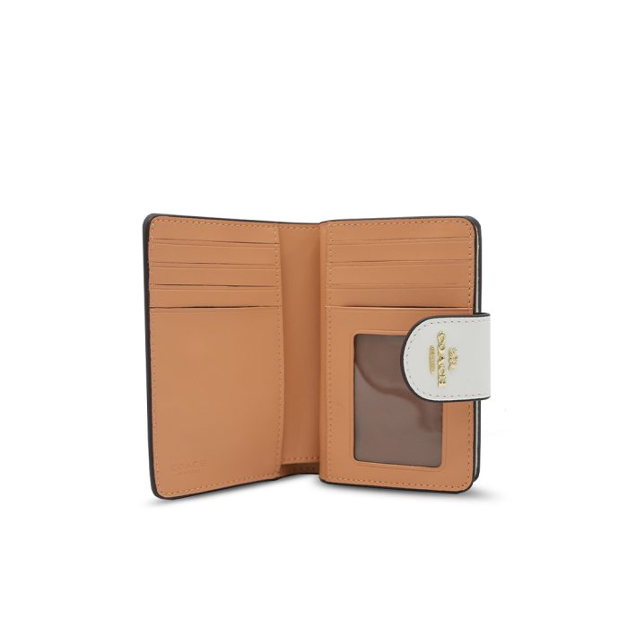 Snap Wallet In Signature Canvas leather glossy white