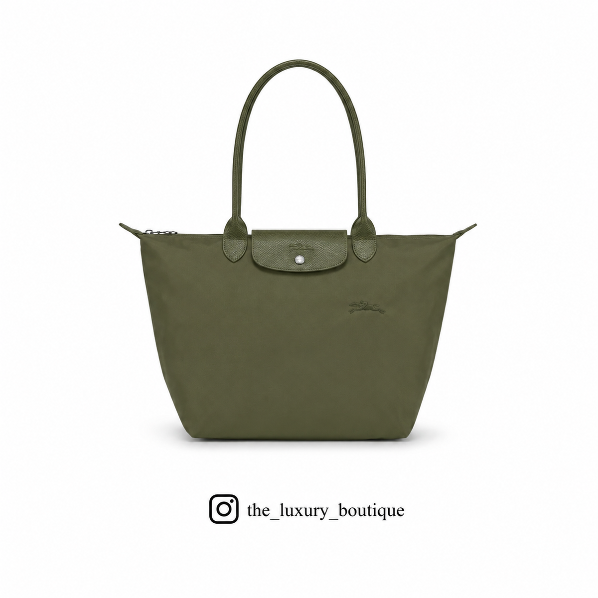 Longchamp Green Line Large Size in Olive