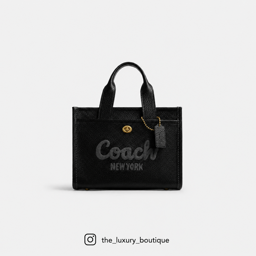 Coach Cargo Tote Bag 26 leather in black