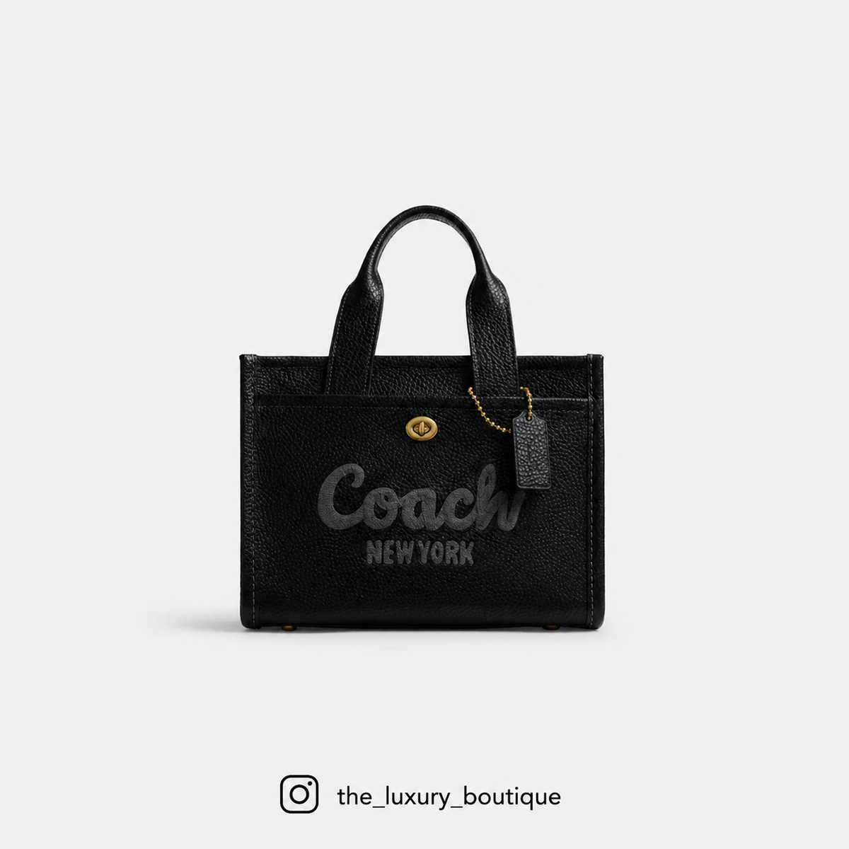 Coach Cargo Tote Bag 26 leather in black
