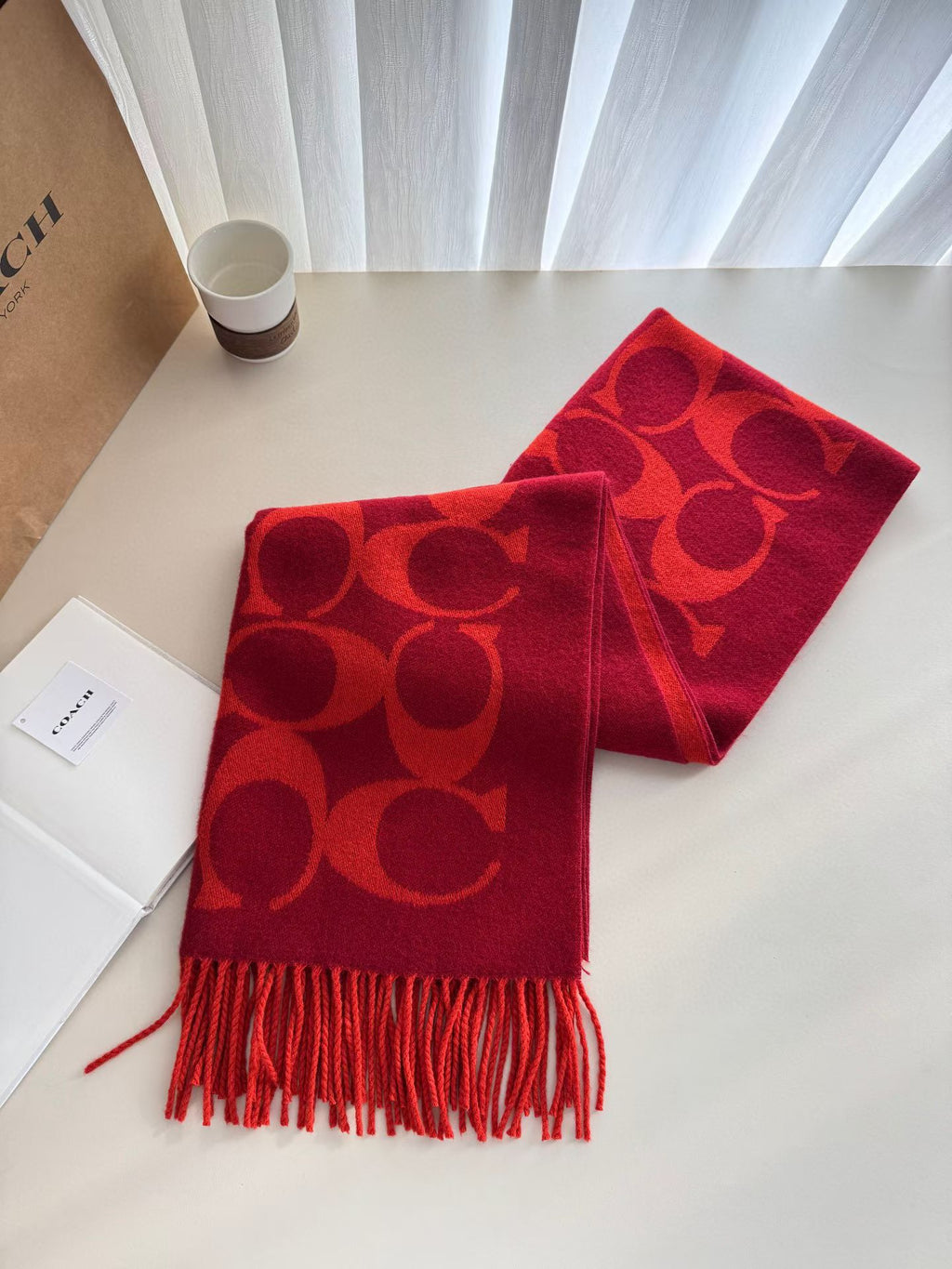 Red coach scarf
