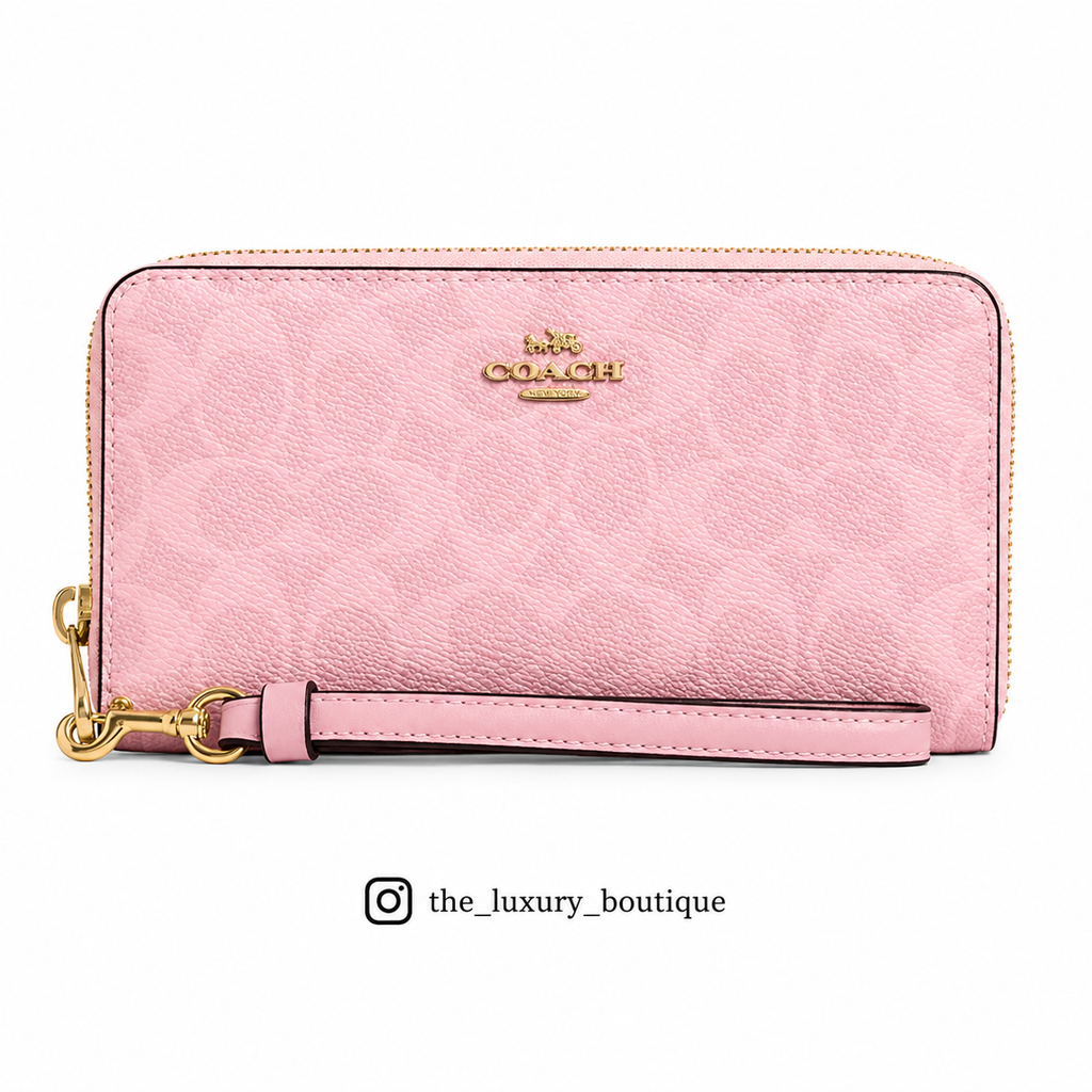 LONG ZIP AROUND WALLET IN powder pink