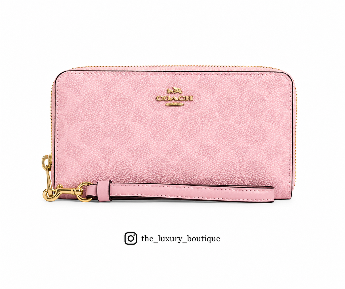 LONG ZIP AROUND WALLET IN powder pink