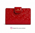 Medium Corner Zip Wallet In Signature glossy red