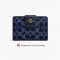 Medium Corner Zip Wallet In Signature canvas denim