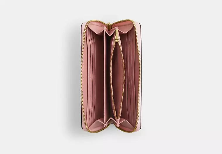 LONG ZIP AROUND WALLET IN powder pink