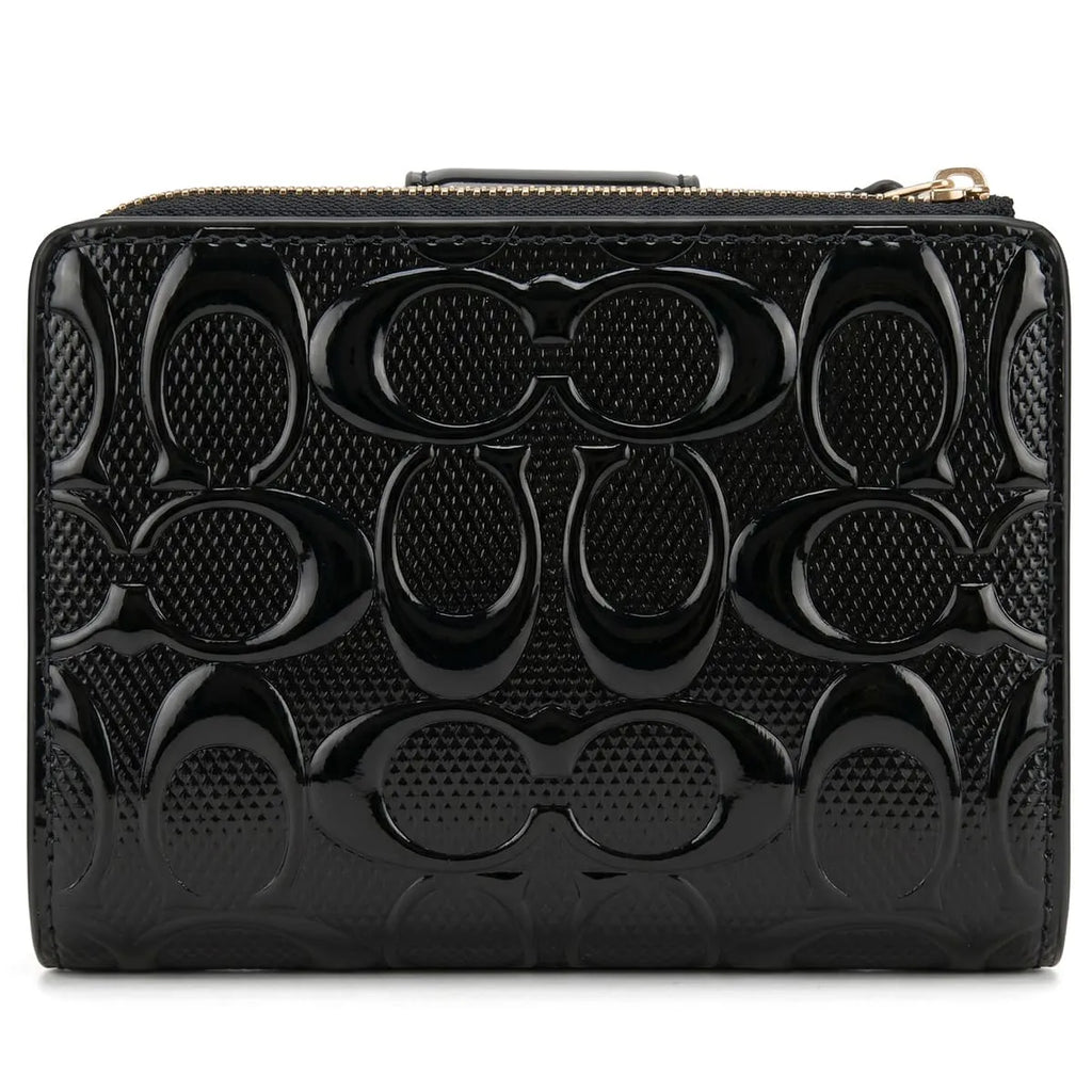 Medium Corner Zip Wallet In Signature glossy black