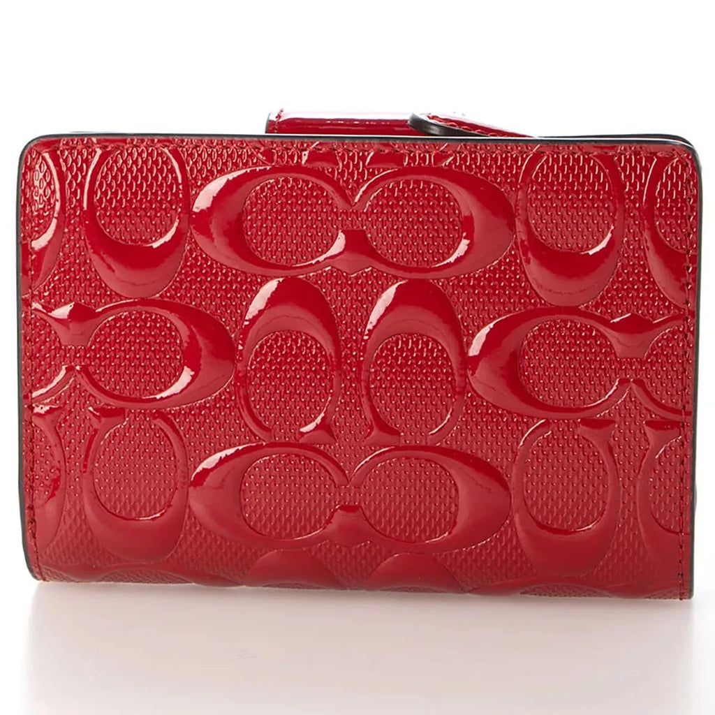 Medium Corner Zip Wallet In Signature glossy red
