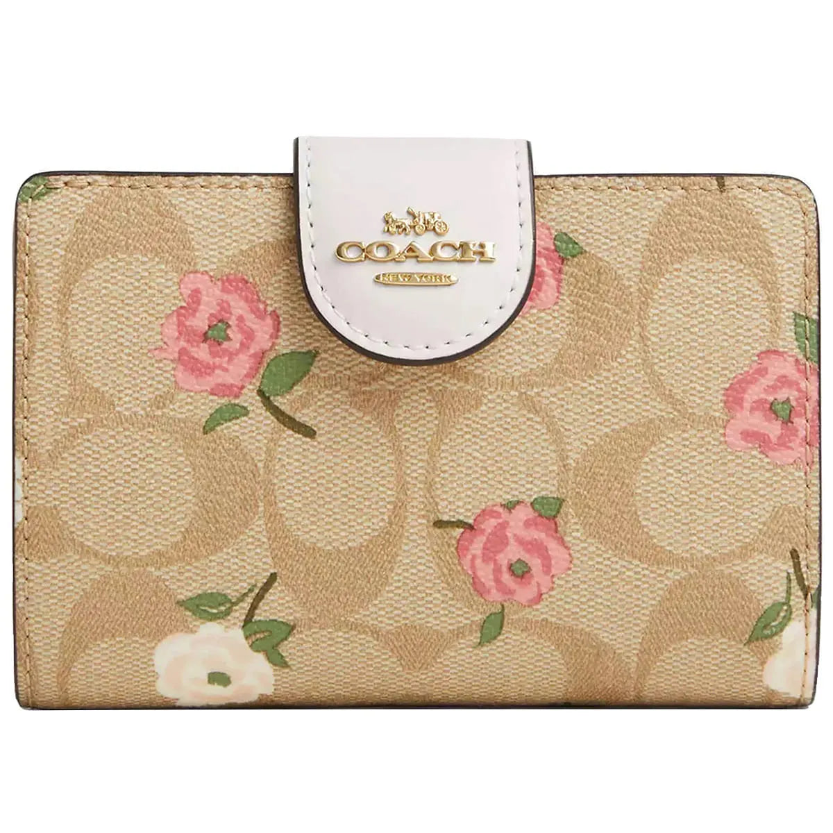Medium Corner Zip wallet with flowers