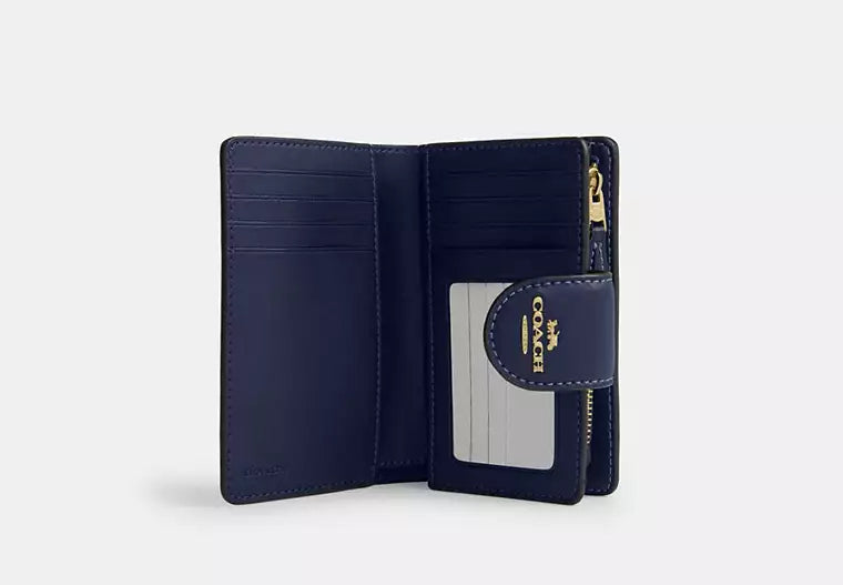 Medium Corner Zip Wallet In Signature canvas denim
