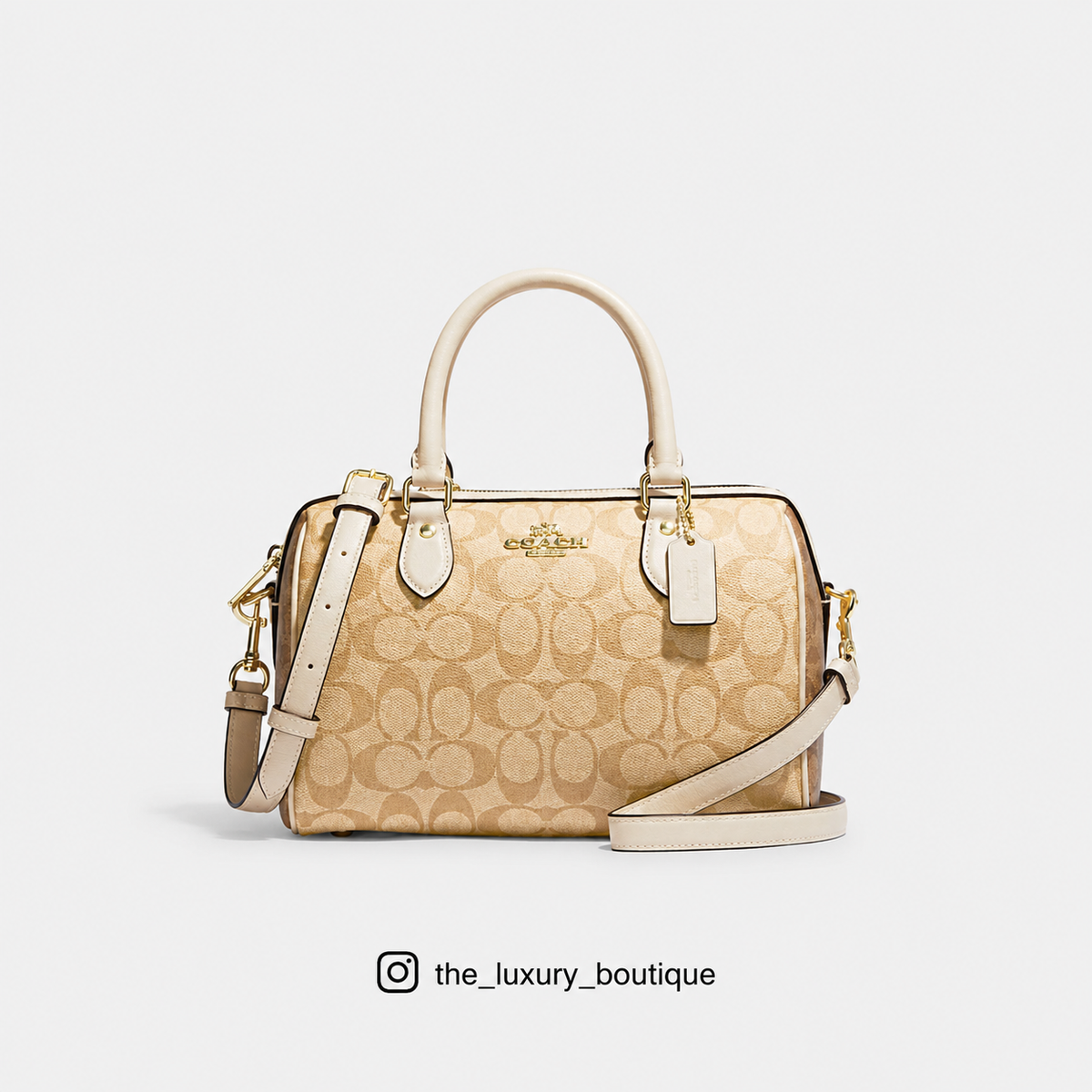 Coach Rowan Satchel Bag In Signature Canvas in light khaki