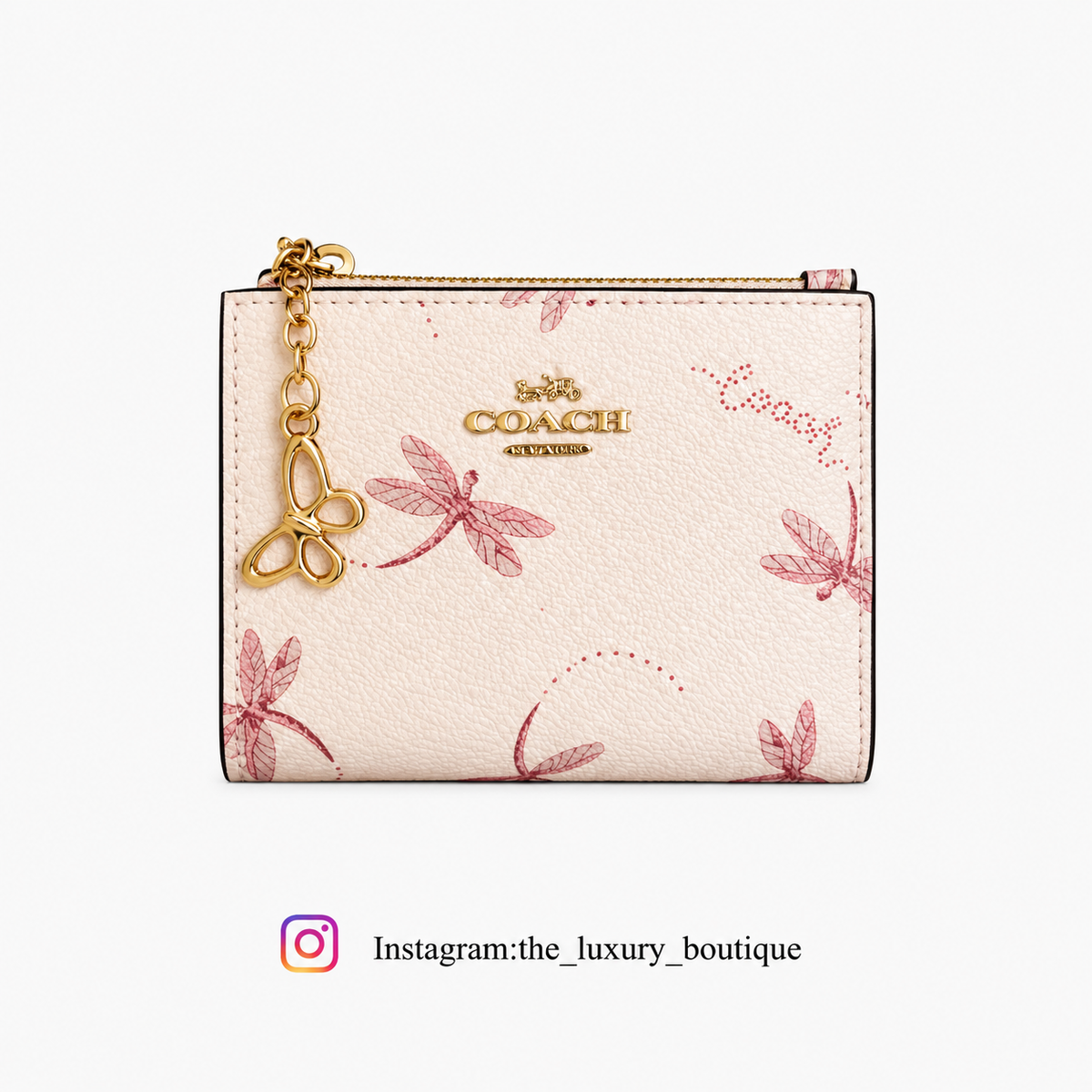 Coach bifold wallet with butterflies