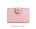 Medium Corner Zip Wallet In Signature powder pink