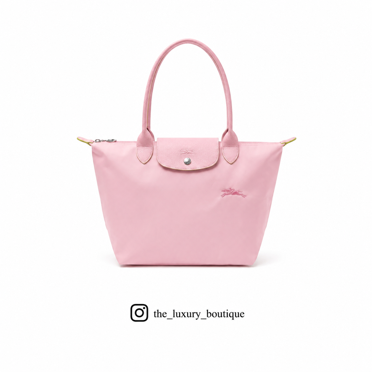 Longchamp Green Line Medium Size in Baby Pink