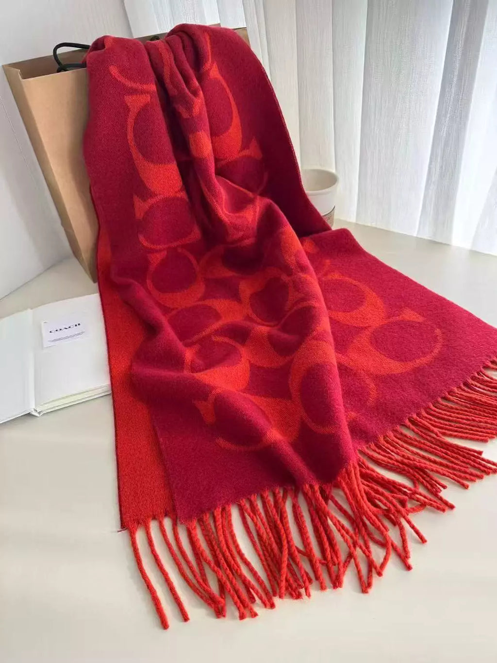 Red coach scarf